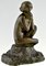 Maxime Real Del Sarte, Art Deco Sculpture, Seated Nude with Flowers, France, 1920s, Bronze 9