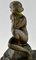 Maxime Real Del Sarte, escultura Art Déco, desnudo sentado con flores, Francia, años 20, bronce, Imagen 3