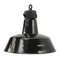 Vintage Dutch Industrial Black Enamel Factory Pendant Light, 1930s 1