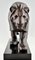 Max Le Verrier, Art Deco Style Sculpture, Walking Lion, Patinated Metal & Marble, Image 11