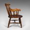 Antique English Victorian Beech Fireside Elbow Chair, 1890s 4