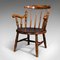 Antique English Victorian Beech Fireside Elbow Chair, 1890s, Image 3