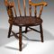 Antique English Victorian Beech Fireside Elbow Chair, 1890s 12