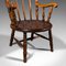 Antique English Victorian Beech Fireside Elbow Chair, 1890s, Image 12