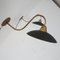 Antike Wandlampe aus Messing & Quecksilberglas mit Schwanenhals 10