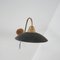 Antike Wandlampe aus Messing & Quecksilberglas mit Schwanenhals 5