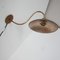 Antike Wandlampe aus Messing & Quecksilberglas mit Schwanenhals 15