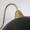 Antike Wandlampe aus Messing & Quecksilberglas mit Schwanenhals 13