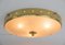 Brass and Glass Ceiling Lamp, Italy, 1950s 2