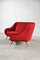 Italian Curved Sofa in Red Bouclé Wool by Gigi Radice, 1950s 6