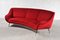 Italienisches Geschwungenes Sofa aus Roter Bouclé Wolle von Gigi Radice, 1950er 2