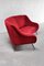 Italian Curved Sofa in Red Bouclé Wool by Gigi Radice, 1950s 4