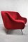 Italian Curved Sofa in Red Bouclé Wool by Gigi Radice, 1950s 5
