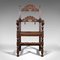 Antique Jacobean Revival Victorian Carved Elbow Chair in Oak, Image 2