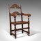 Antique Jacobean Revival Victorian Carved Elbow Chair in Oak 1