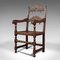 Antique Jacobean Revival Victorian Carved Elbow Chair in Oak 3