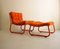 Lounge Chair with Table and Ottoman in Orange from Cor, 1970s, Set of 3 9