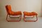 Lounge Chair with Table and Ottoman in Orange from Cor, 1970s, Set of 3 1