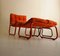 Lounge Chair with Table and Ottoman in Orange from Cor, 1970s, Set of 3 10