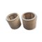 Grands Pots de Fleurs en Bois Naturel et Bambou, 1980s, Set de 2 3