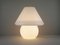 Large Mushroom Table Lamp in White Opal Glass, 1970s, Image 2