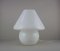 Large Mushroom Table Lamp in White Opal Glass, 1970s 6