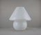 Large Mushroom Table Lamp in White Opal Glass, 1970s 5