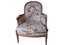 Louis XV Style Bergere Armchair in Floral Fabric 1