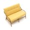 Rattan Sofa with Yellow Fabric Padding, 1960s 5