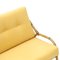 Sofá de ratán con relleno de tela amarilla, años 60, Imagen 14