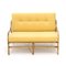 Rattan Sofa with Yellow Fabric Padding, 1960s, Image 3