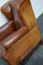 Dutch Cognac Colored Leather Wingback Club Chair, Image 12
