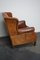 Dutch Cognac Colored Leather Wingback Club Chair, Image 3