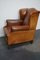 Dutch Cognac Colored Leather Wingback Club Chair 11