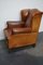 Dutch Cognac Colored Leather Wingback Club Chair, Image 11