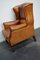 Dutch Cognac Colored Leather Wingback Club Chair 3