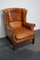 Dutch Cognac Colored Leather Wingback Club Chair 6