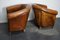 Dutch Cognac Colored Leather Club Chairs, Set of 2 3