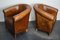 Dutch Cognac Colored Leather Club Chairs, Set of 2 5