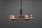 Large Functionalist 6-Flamming Nickel-Plated Chandelier, 1930s 4