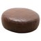 Large Round Brown Patchwork Leather Pouf or Ottoman from De Sede, 1970s, Image 1