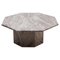 Mid-Century Italian Octagonal Pink and Grey Marble Coffee Table, 1970s, Image 1
