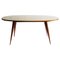 Oval Dining Table with Wood Legs and Green Glass Top, Italy, 1960s, Image 1