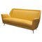 Sofá Mid-Century moderno de terciopelo amarillo, años 50, Imagen 1