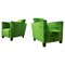 Fauteuils Club en Velours Vert, 1940s, Set de 2 1