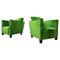 Green Velvet Club Armchairs, 1940s, Set of 2 1