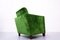 Green Velvet Club Armchairs, 1940s, Set of 2 8