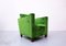 Club chair in velluto verde, anni '40, set di 2, Immagine 4