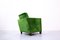 Green Velvet Club Armchairs, 1940s, Set of 2 7