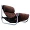 Mid-Century Modern Italian Chrome and Suede Lounge Chair in Brown, 1960s 1